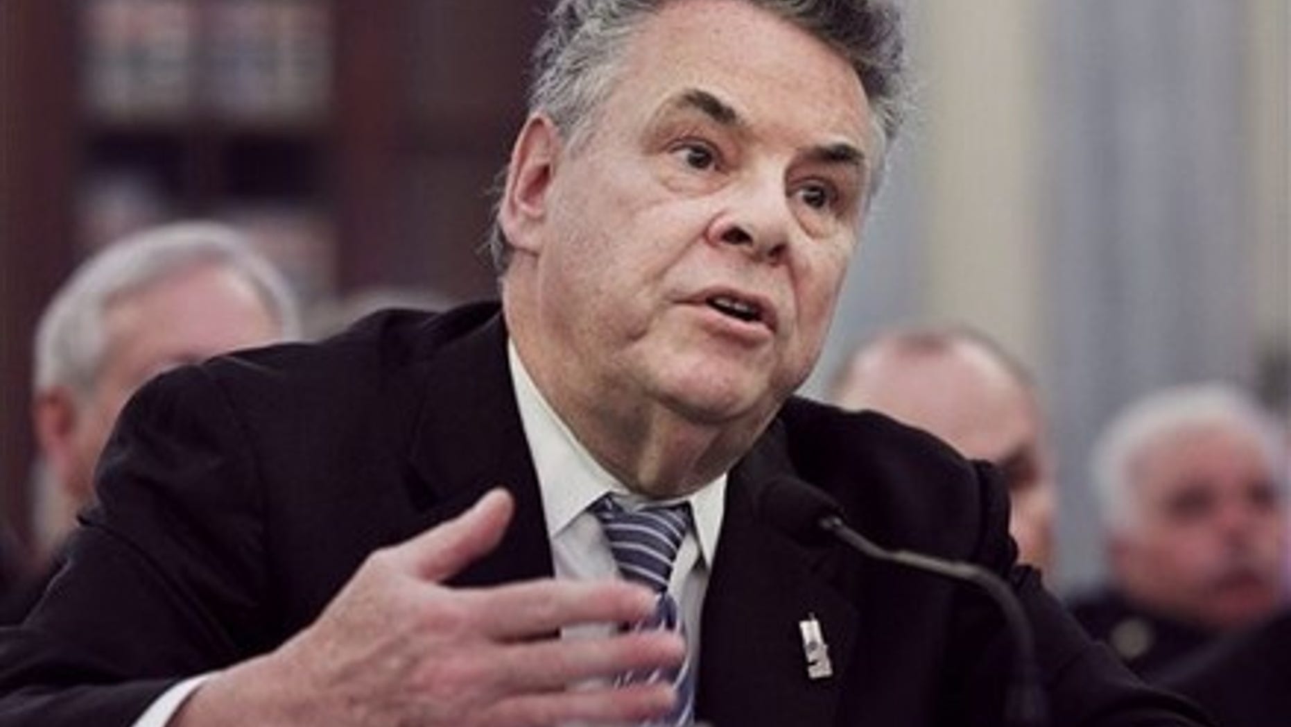 Feb. 16: House Homeland Security Committee Chairman Rep. Peter King, R-N.Y., testifies on Capitol Hill in Washington before the Senate Commerce Committee hearing on "Safeguarding Our Future: Building a Nationwide Network for First Responders."