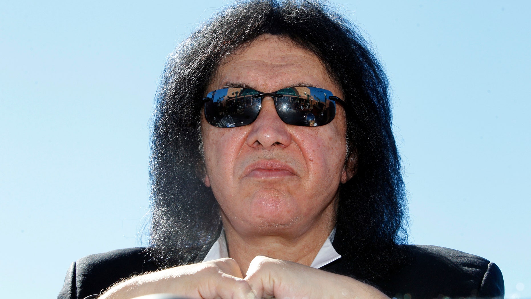 March 10, 2014: Musician Gene Simmons of rock band KISS attends a news conference to announce his part-ownership of Arena Football League team, the Los Angeles Kiss, in Anaheim, California.