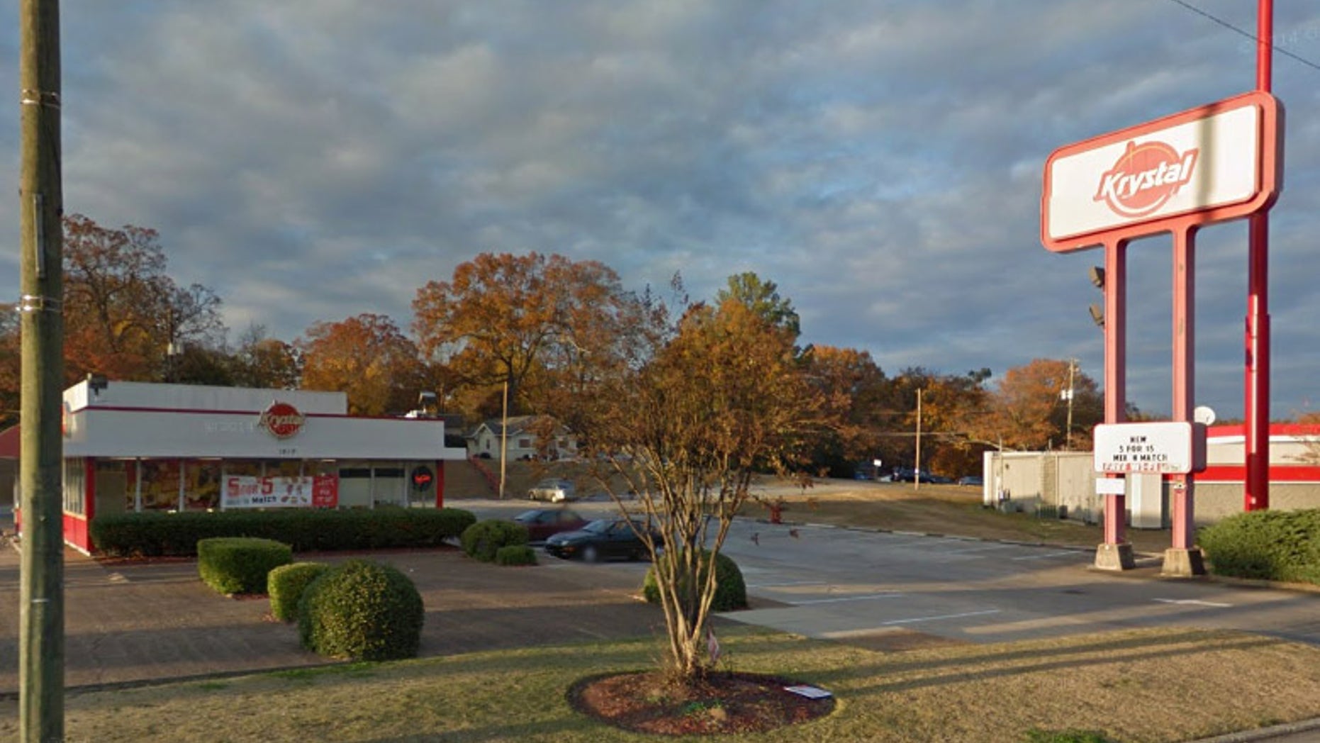 A police officer said he was denied service at a Krystal restaurant.