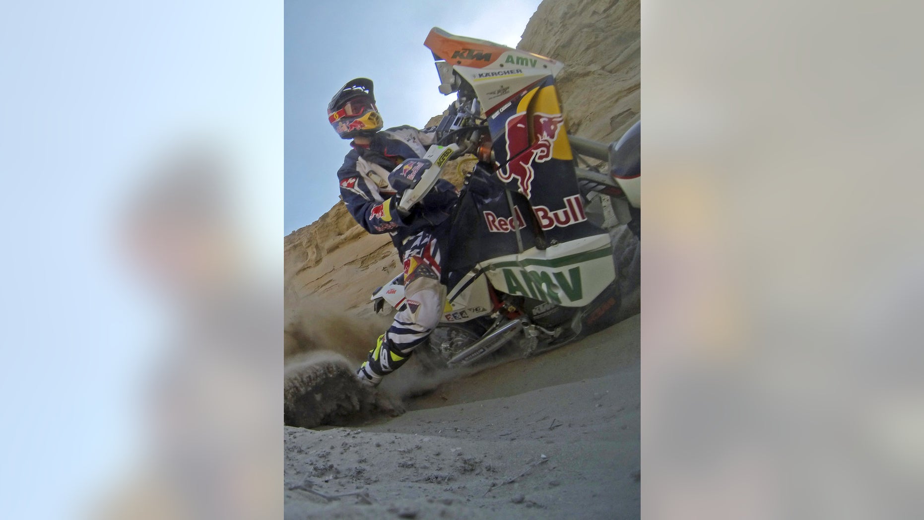 January 8, 2013 Kurt Caselli of the U.S. rides his KTM during the 4th stage of the Dakar Rally 2013 from Nazca to Arequipa.