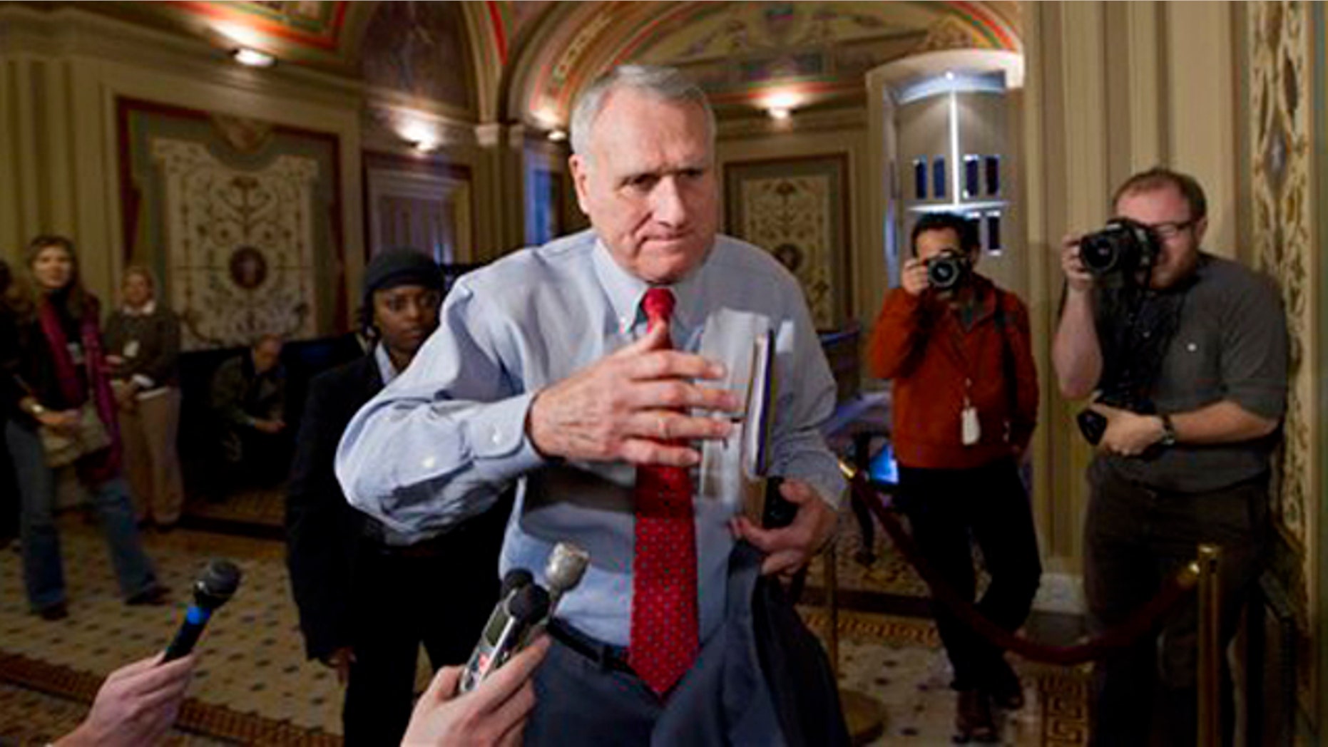 Nov. 18, 2011: Sen. Jon Kyl arrives for a meeting with the bipartisan members of the deficit Super Committee on Capitol Hill in Washington.