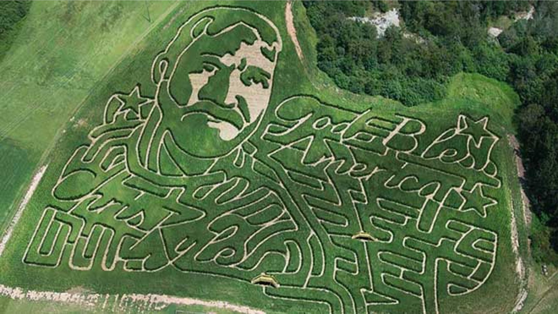 The seven-acre corn maze at Corn Dawgs in Georgia was carved into the likeness of Chris Kyle (Corn Dawgs)