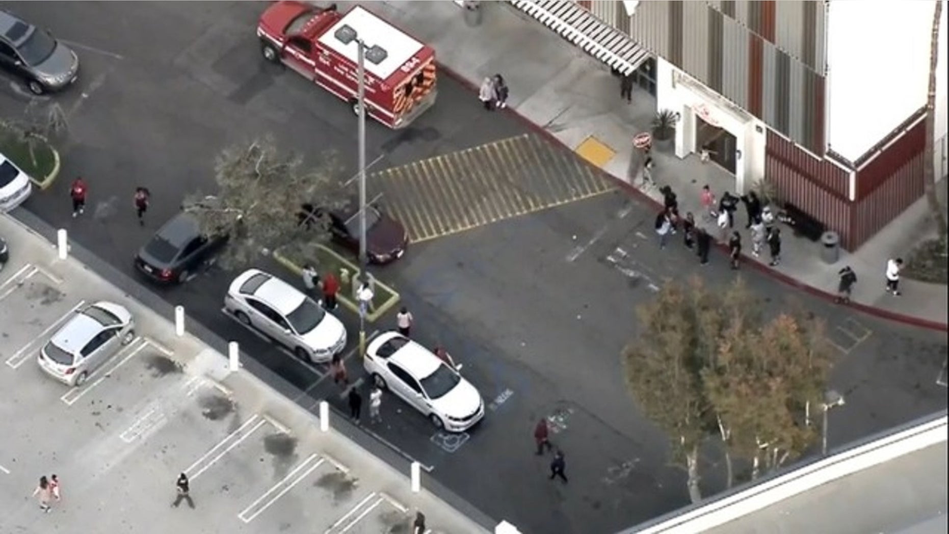 A suspect was shot in an officer-involved shooting at the Baldwin Hills Crenshaw mall Tuesday, authorities said.