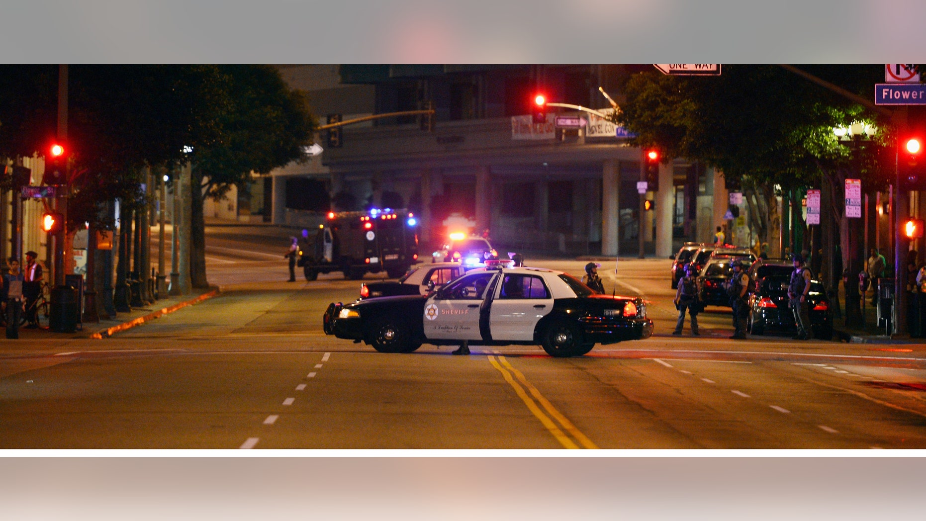 LOS ANGELES, CA - JUNE 11: Los Angeles County Sheriff's Deputies keep the peace after the Los Angeles Kings defeated the New Jersey Devils to win the 2012 Stanley Cup Final June 11, 2012 in Los Angeles, California. The win is the Kings first NHL championship in franchise history. (Photo by Kevork Djansezian/Getty Images)