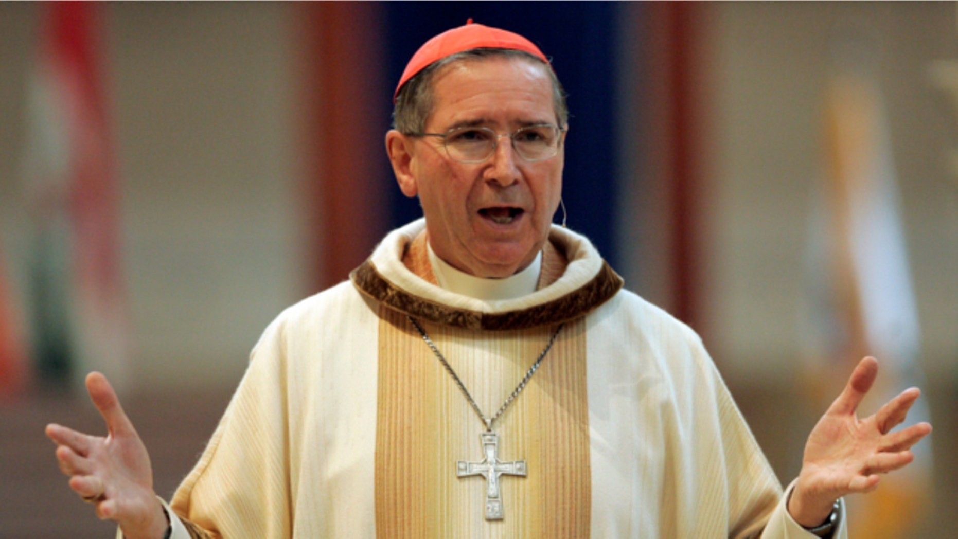 Sept. 22, 2007: Cardinal Roger Mahony speaks during an annual multi-ethnic migration Mass at the Cathedral of Our Lady of the Angels in Los Angeles.