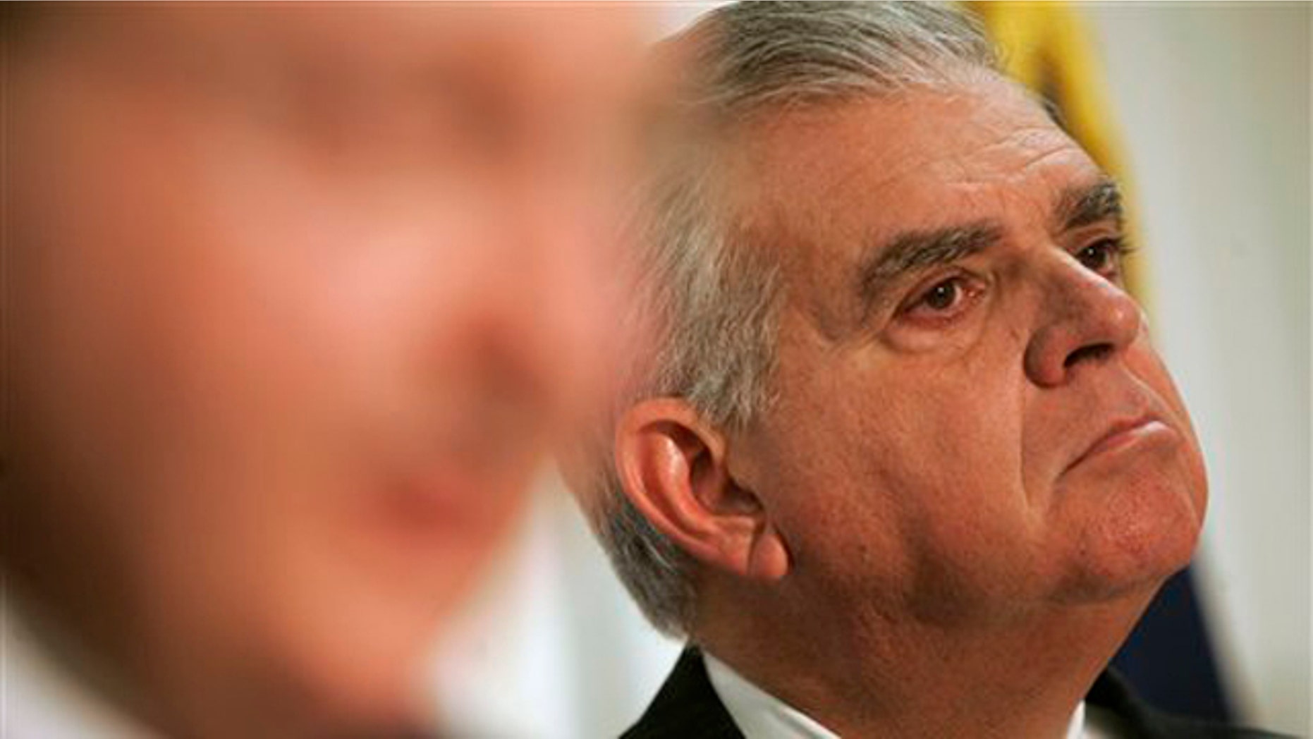 Transportation Secretary Ray LaHood, right, is shown here at a news conference in Allentown, Pa., March 4.