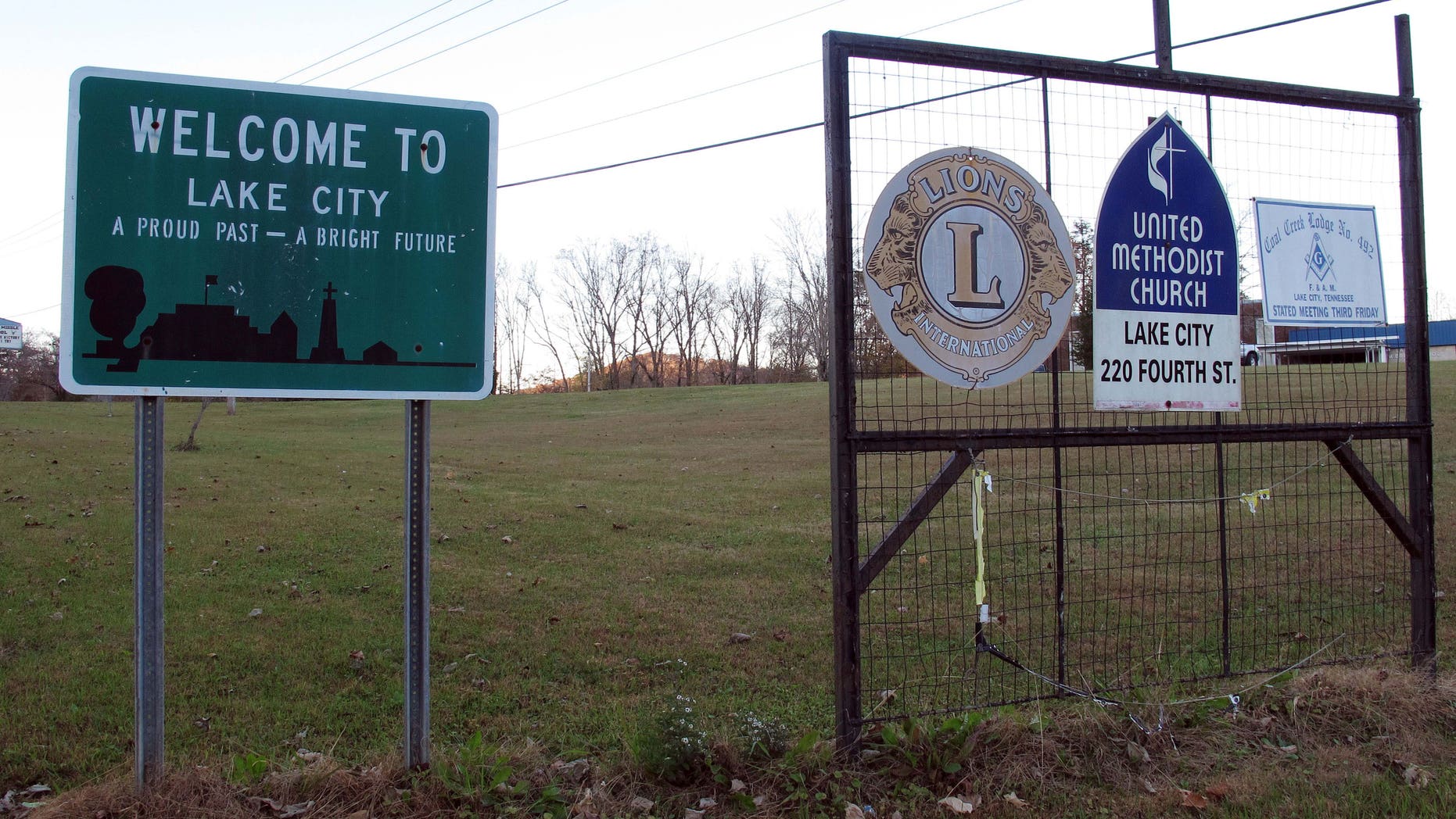 FILE: A sign welcomes people to Lake City, Tenn.