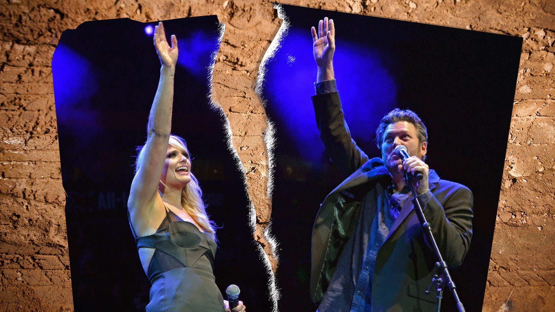 Miranda Lambert and Blake Shelton perform during Playin' Possum! The Final No Show Tribute To George Jones