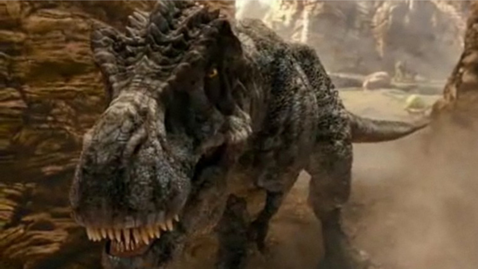 Tyrannosaurus rex stalks his hapless victims in the movie, "Land of the Lost."
