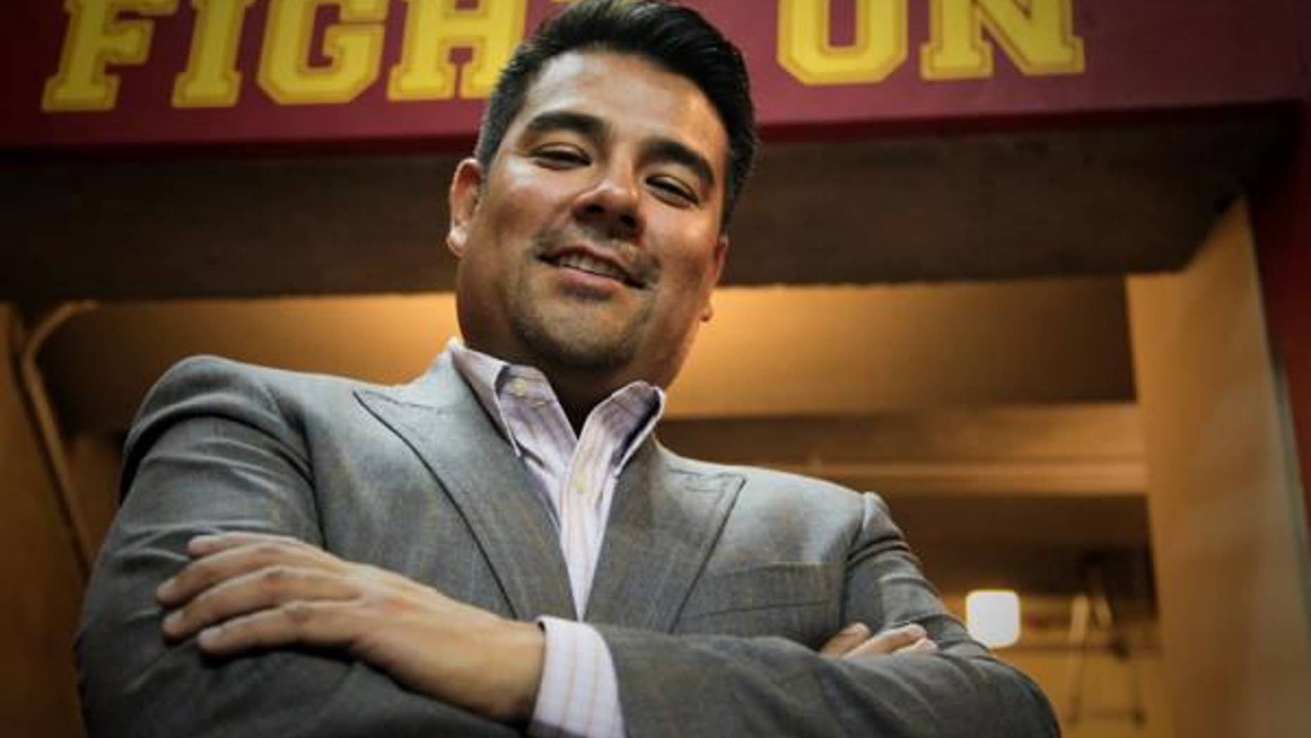 State Sen. Ricardo Lara, D-Calif., at his alma mater, the University of Southern California. Lara is author of the SB 1146 bill.
