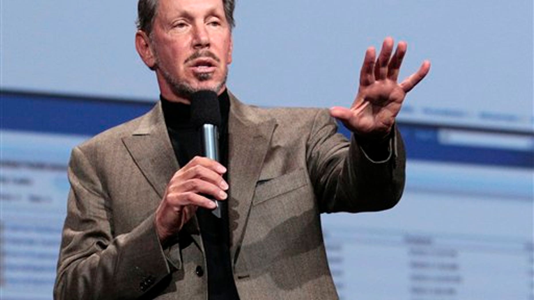 Oct. 5, 2011: Oracle CEO Larry Ellison speaks during the Oracle OpenWorld Keynote in San Francisco.