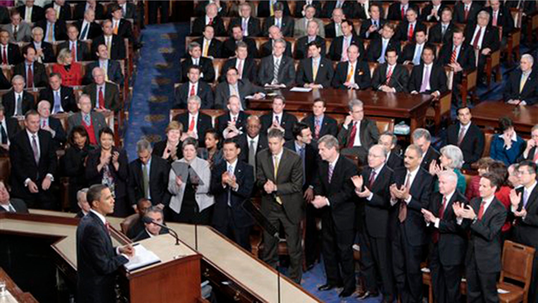 In this Jan. 27, 2010, photo President Barack Obama delivers his State of the Union address on Capitol Hill in Washington.