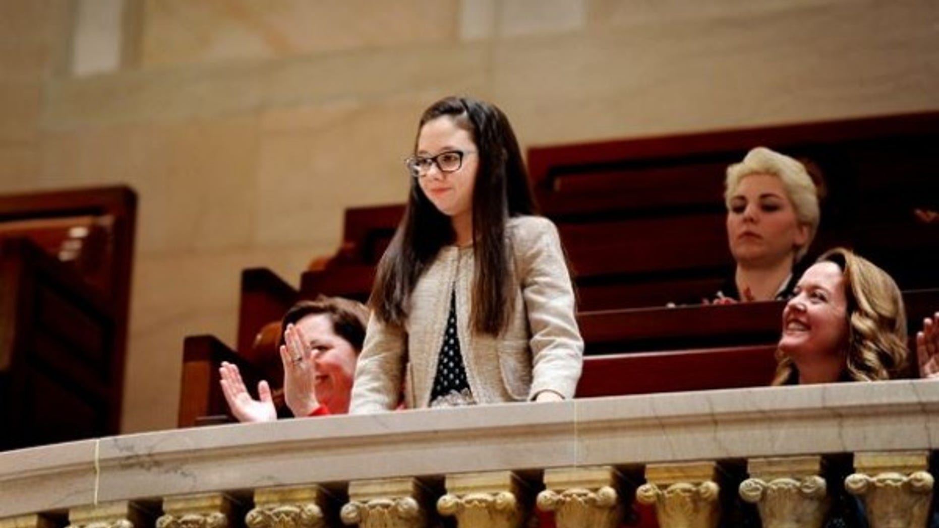 Lauren Shields, 16-year old heart recipient, visits Albany to work with legislators and advocate for organ donation.