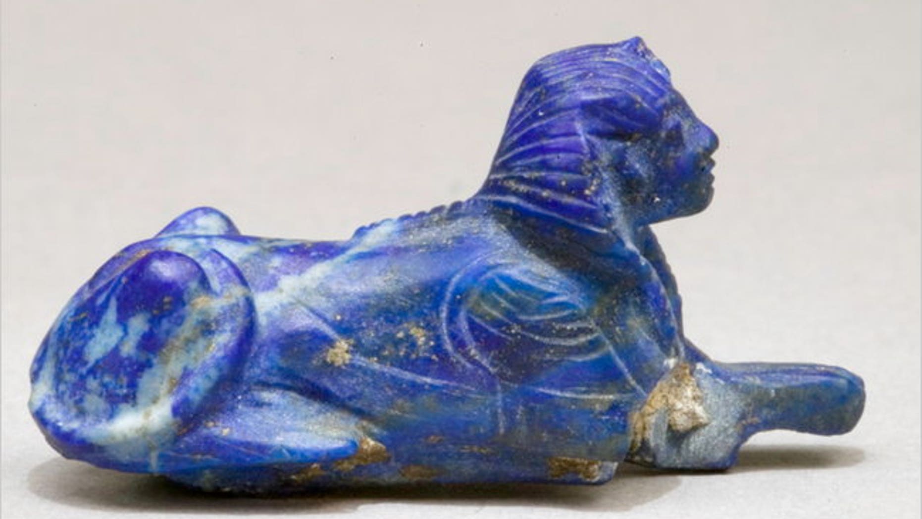 This lapis lazuli sphinx bracelet inlay, which has been in the collection of the Metropolitan Museum of Art for decades, will be returning to Egypt next year.