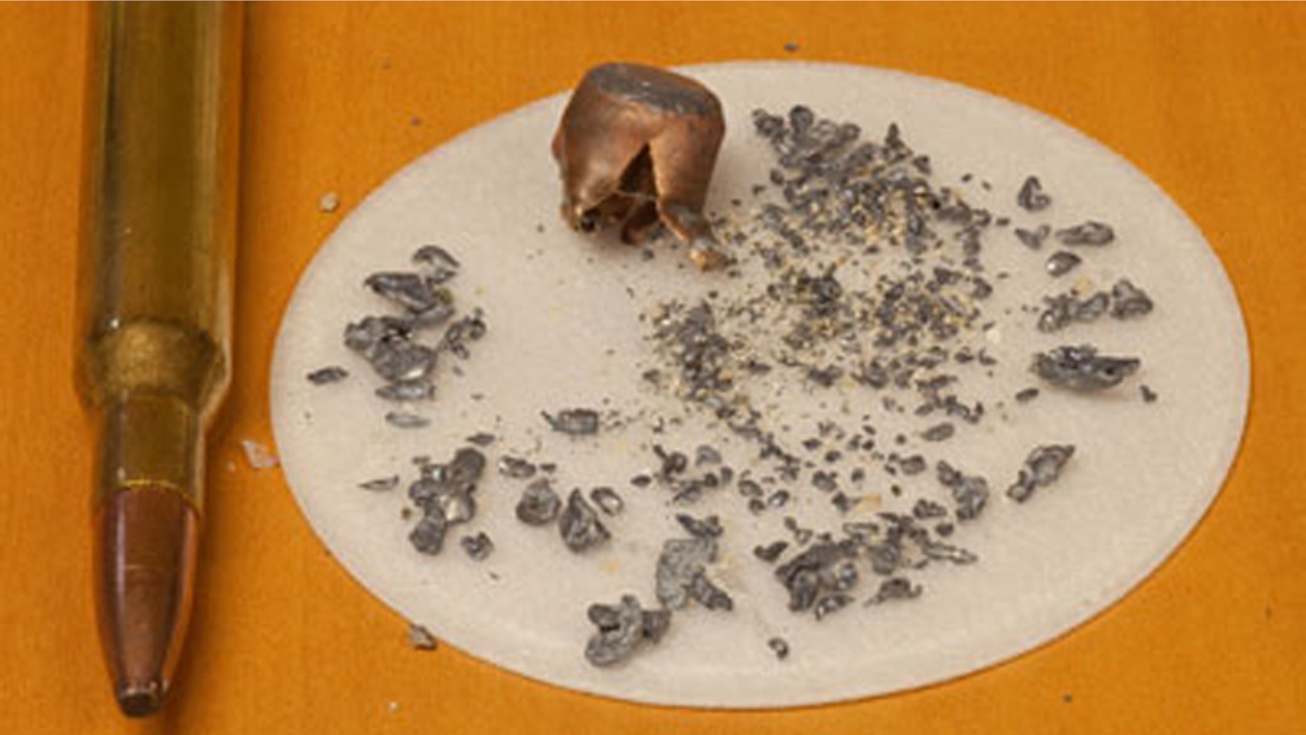 FILE: a Remington Core-Lokt lead-core rifle bullet that has been discharged and retrieved.