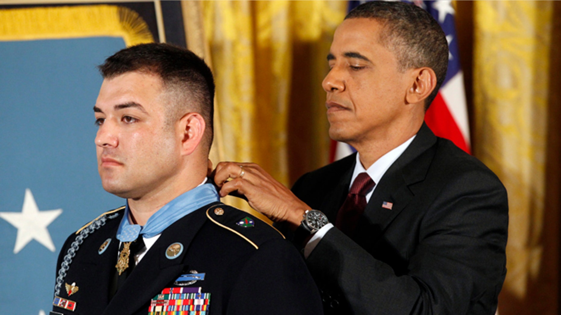July 12, 2011: President Barack Obama awards Sgt. First Class Leroy Arthur Petry, U.S. Army, the Medal of Honor at the White House.