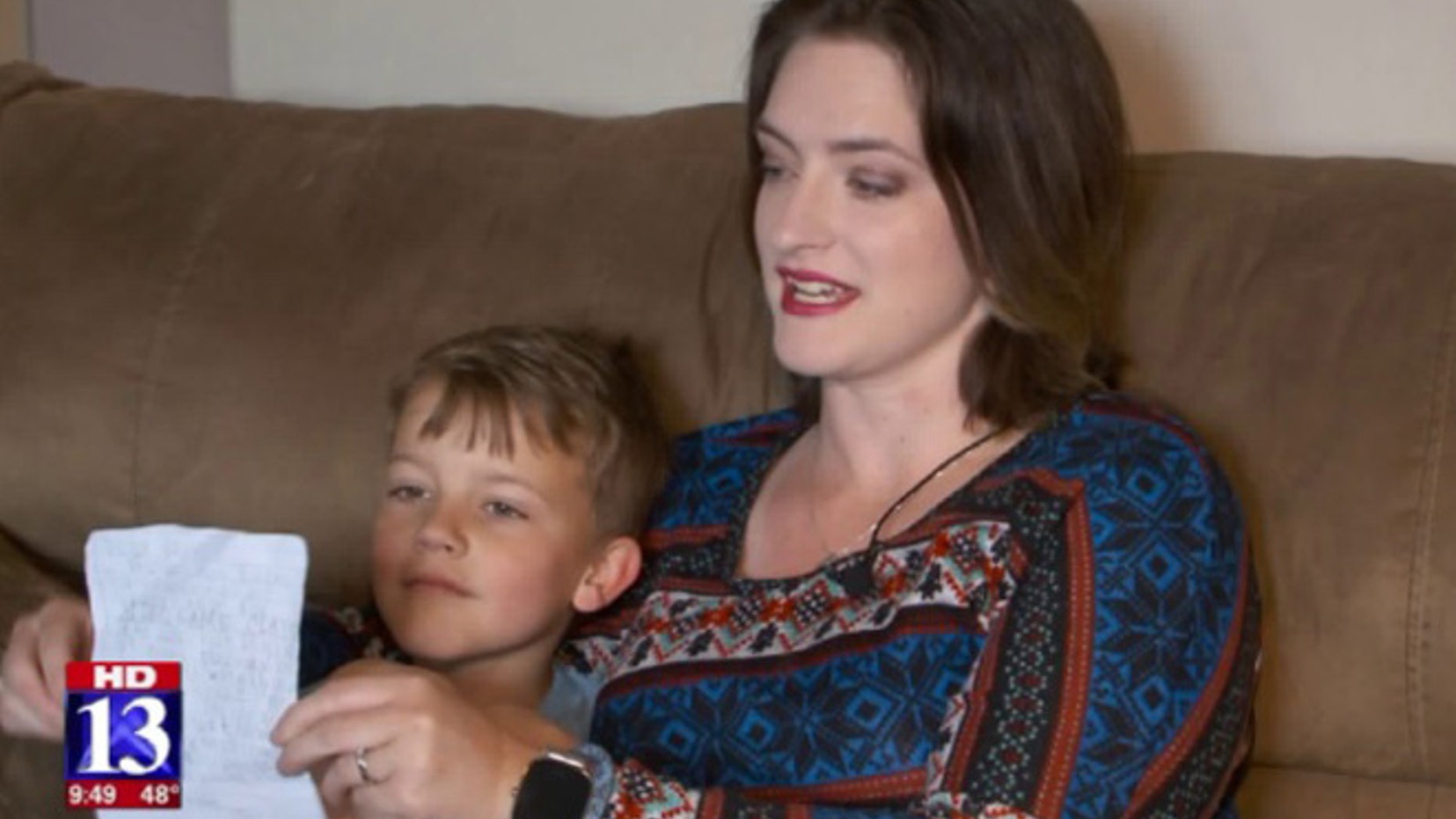 Nathan Anderson, 7, wrote a letter to his mom Lori meant to trick his parents into letting him play video games all night.