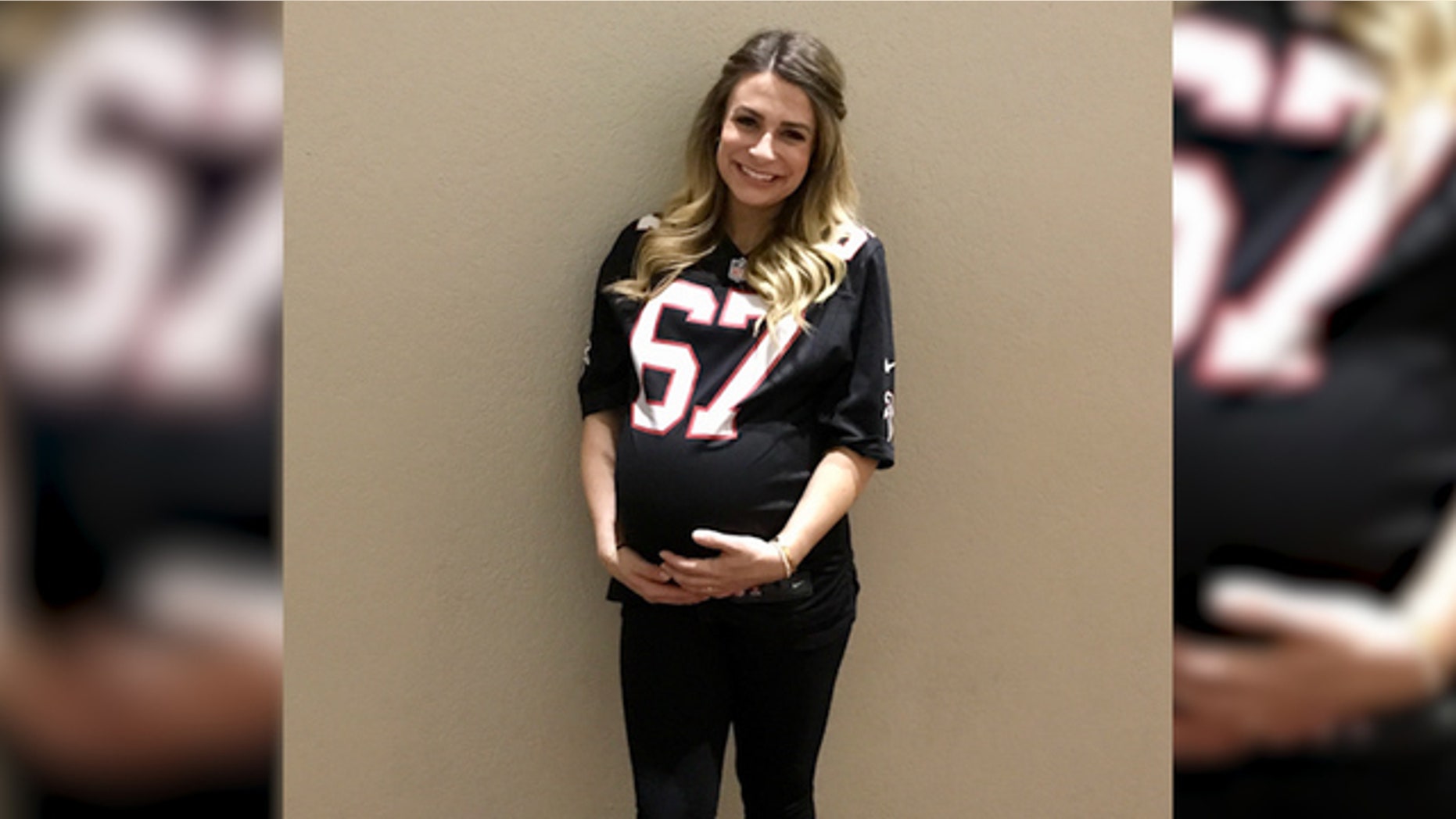 Katie Levitre at halftime of the Falcon-Seahawks game (Fox 5 Atlanta)