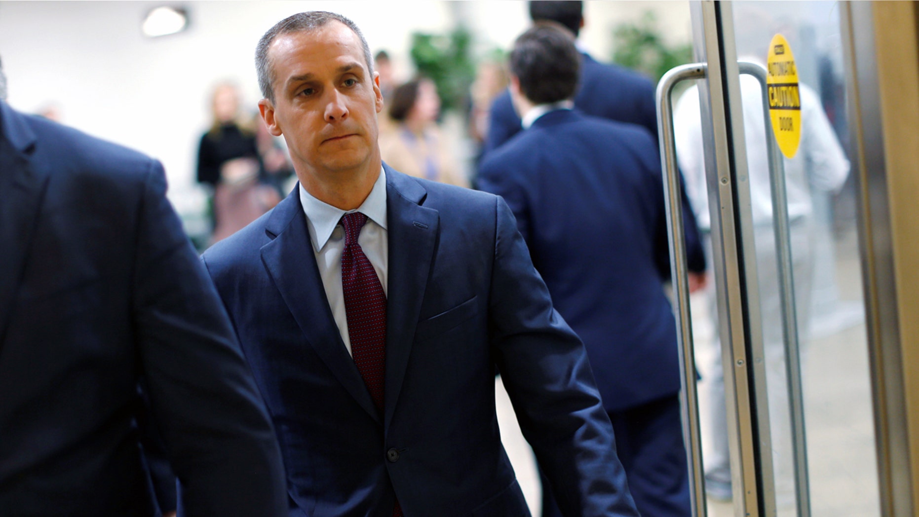 Corey Lewandowski arrives to testify before the House Intelligence Committee Wednesday.