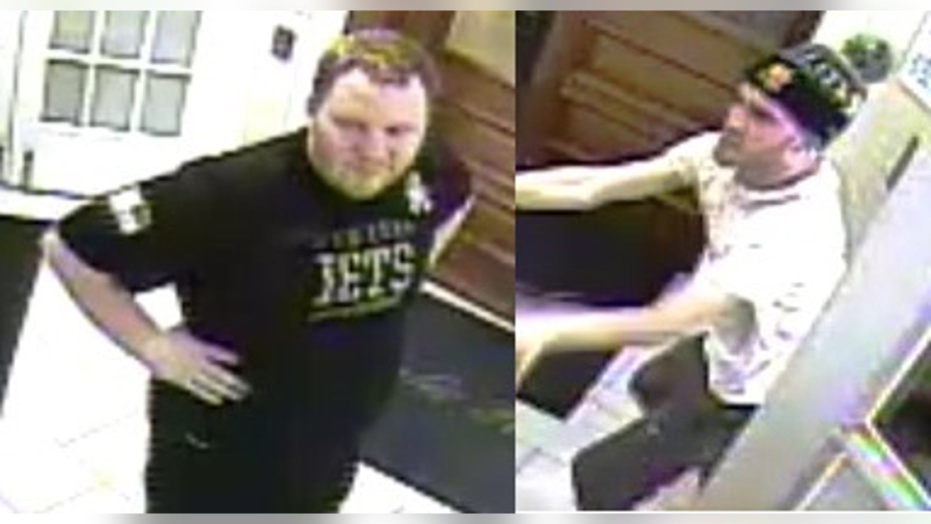 Police released images of two suspects in an attack inside a Long Island gated community.