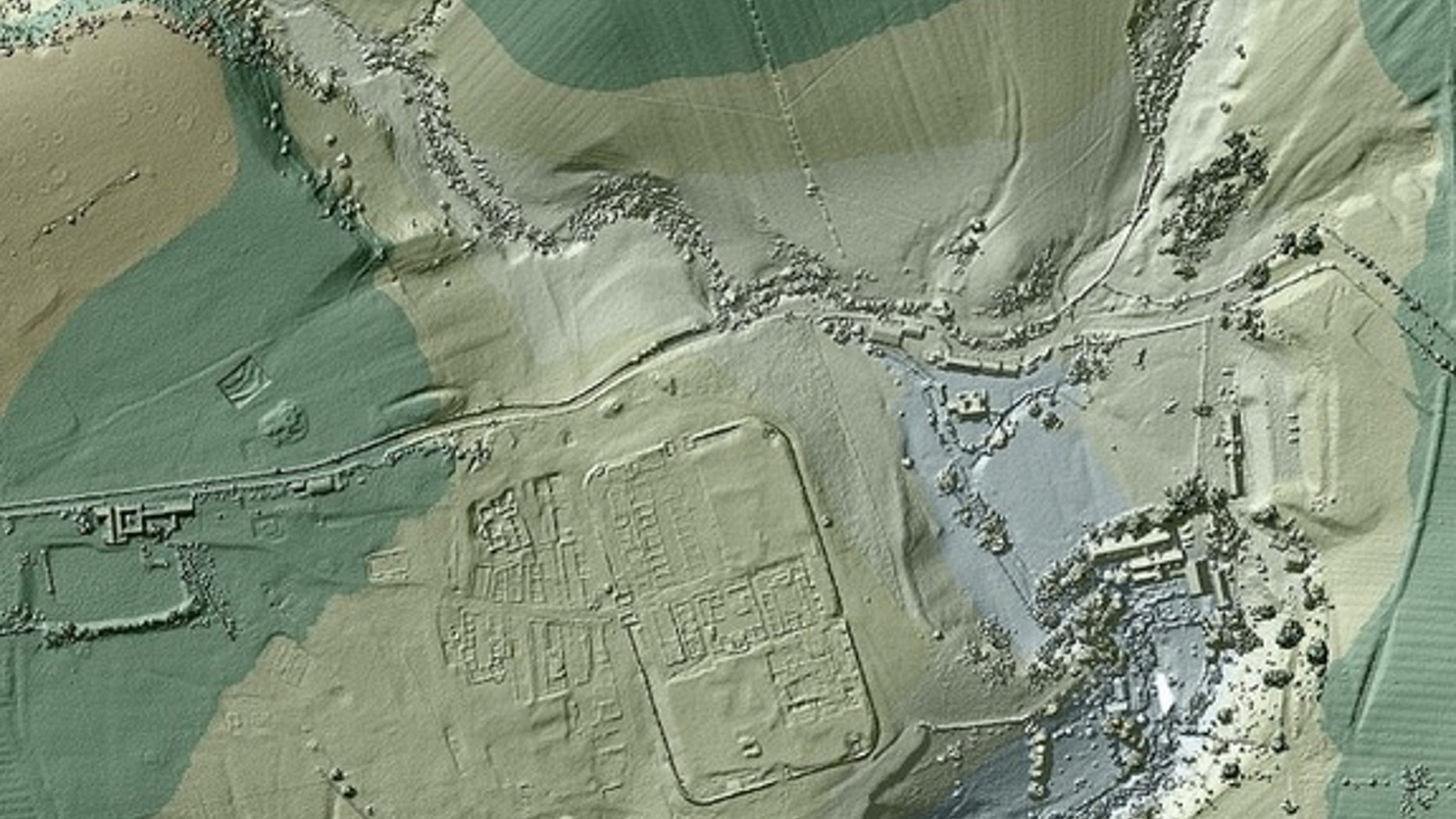 The U.K.'s Environmental Agency released this image of Vindolanda, a Roman fort in northern England, just south of Hadrian's Wall.