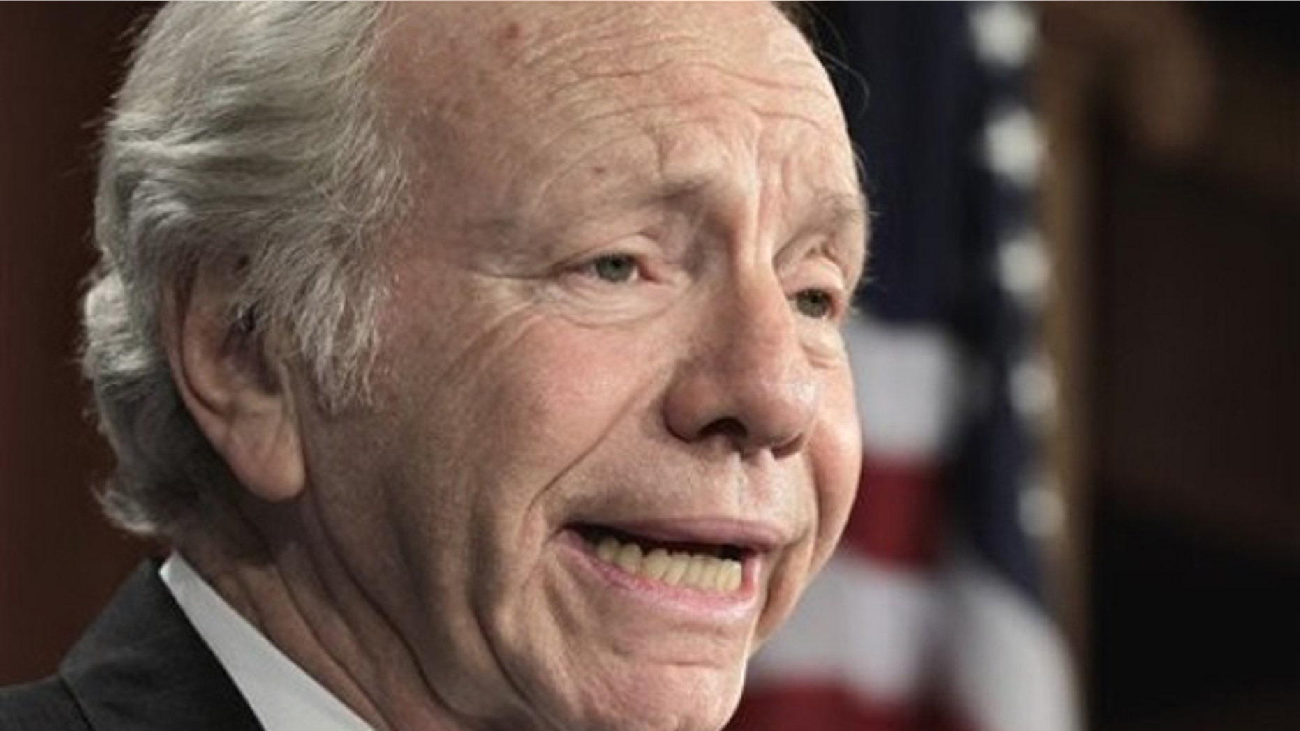 Sen. Joe Lieberman speaks Feb. 3 during a news conference on Capitol Hill in Washington.