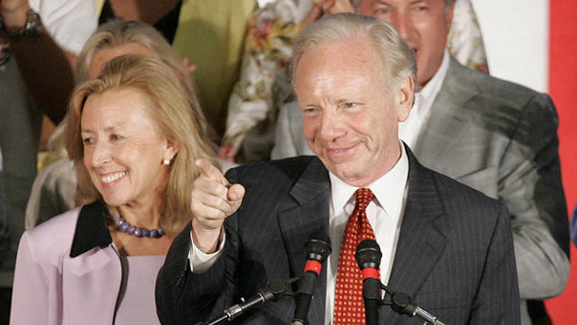 Sen. Joe Lieberman and wife Hadassah are shown here in Hartford, Conn., at a campaign event in August 2006. (AP Photo)
