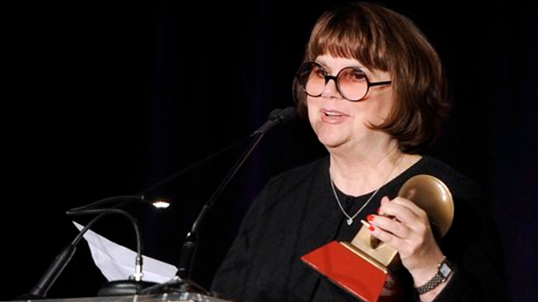 FILE: Nov. 9, 2011: Linda Ronstadt accepts the Life Time Achievement award at the Latin Recording Academy Lifetime Achievement Award and Trustees Award ceremony in Las Vegas.