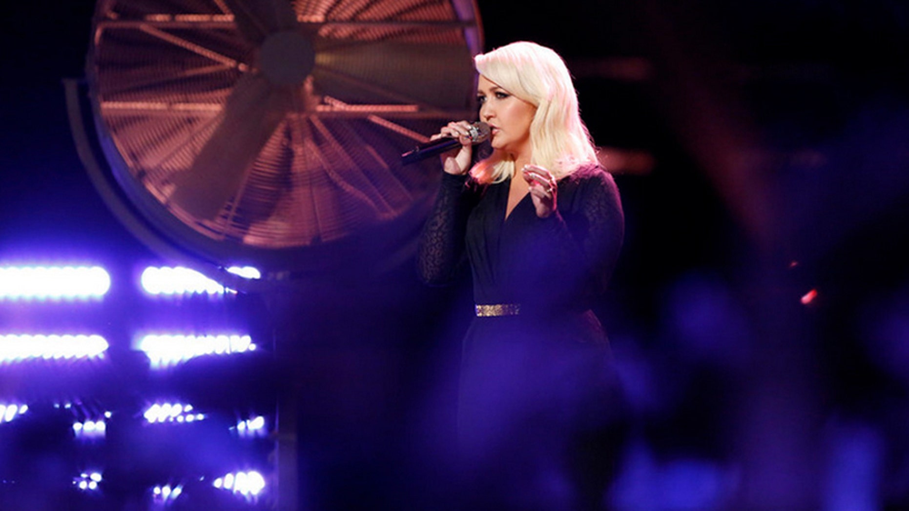 Meghan Linsey performing "Girl Crush" on NBC's "The Voice" April 13.