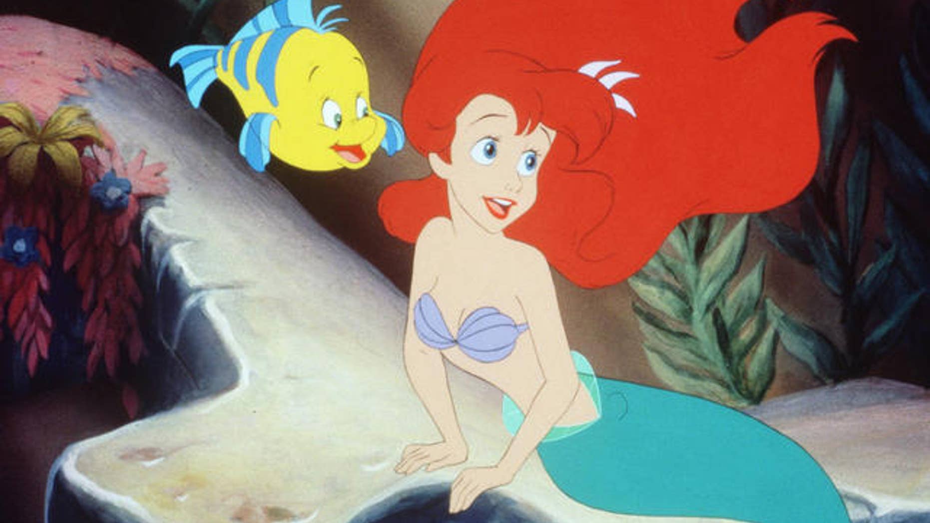 Ariel the Mermaid and Flounder from movie "The Little Mermaid."