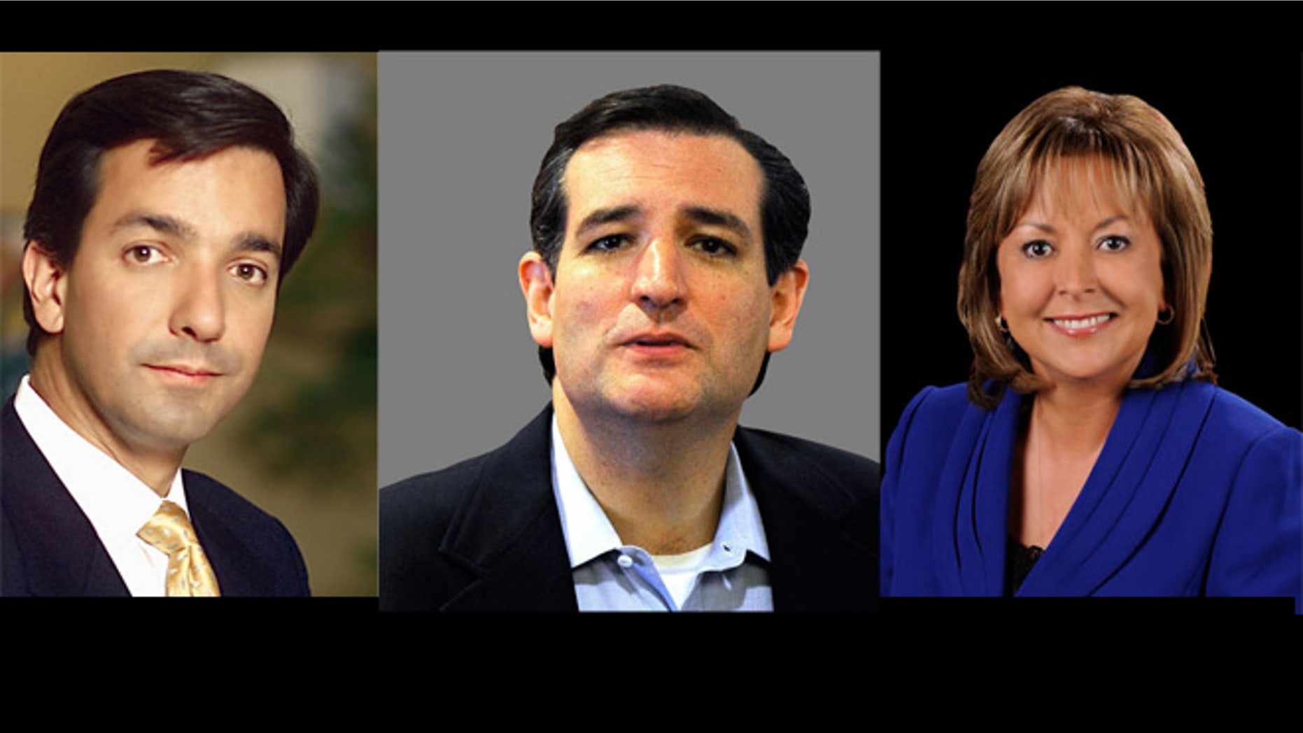 From left to right: Republicans Puerto Rico Gov. Luis Fortuño, U.S. Senate nominee Ted Cruz, and New Mexico Gov. Susana Martinez.