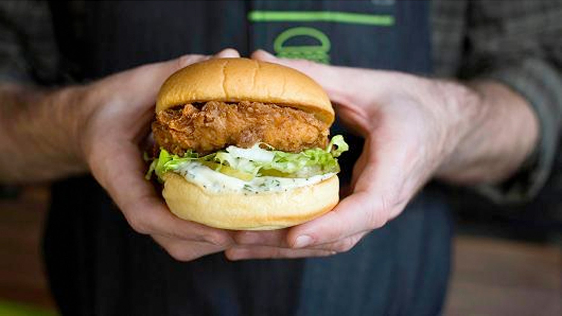 The Chick’n Shack features fried chicken, pickles, lettuce and buttermilk herb mayo atop a bun.