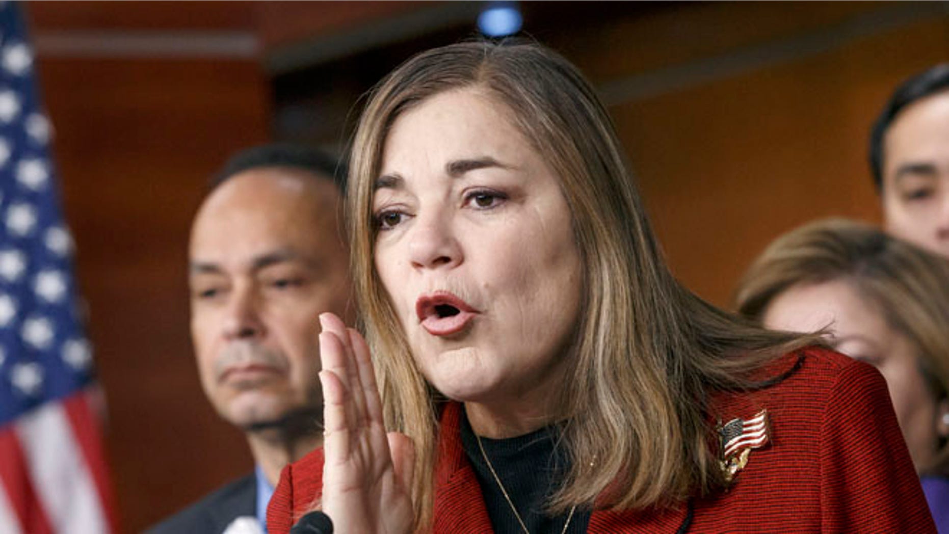 FILE: Feb. 13, 2015: Rep. Loretta Sanchez, D-Calif., at a Congressional Hispanic Caucus news conference on Capitol Hill in Washington, D.C. (AP)