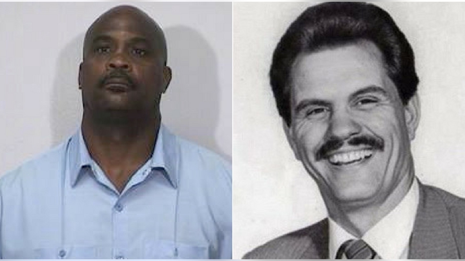 Voltaire Williams (left) was convicted in 1989 of plotting to kill LAPD Det. Thomas Williams (right). (Los Angeles Police Protective League)