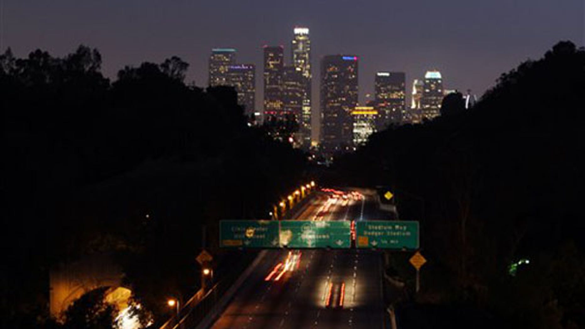 Traffic flows along the Pasadena Freeway May 14 in Los Angeles. (AP Photo)