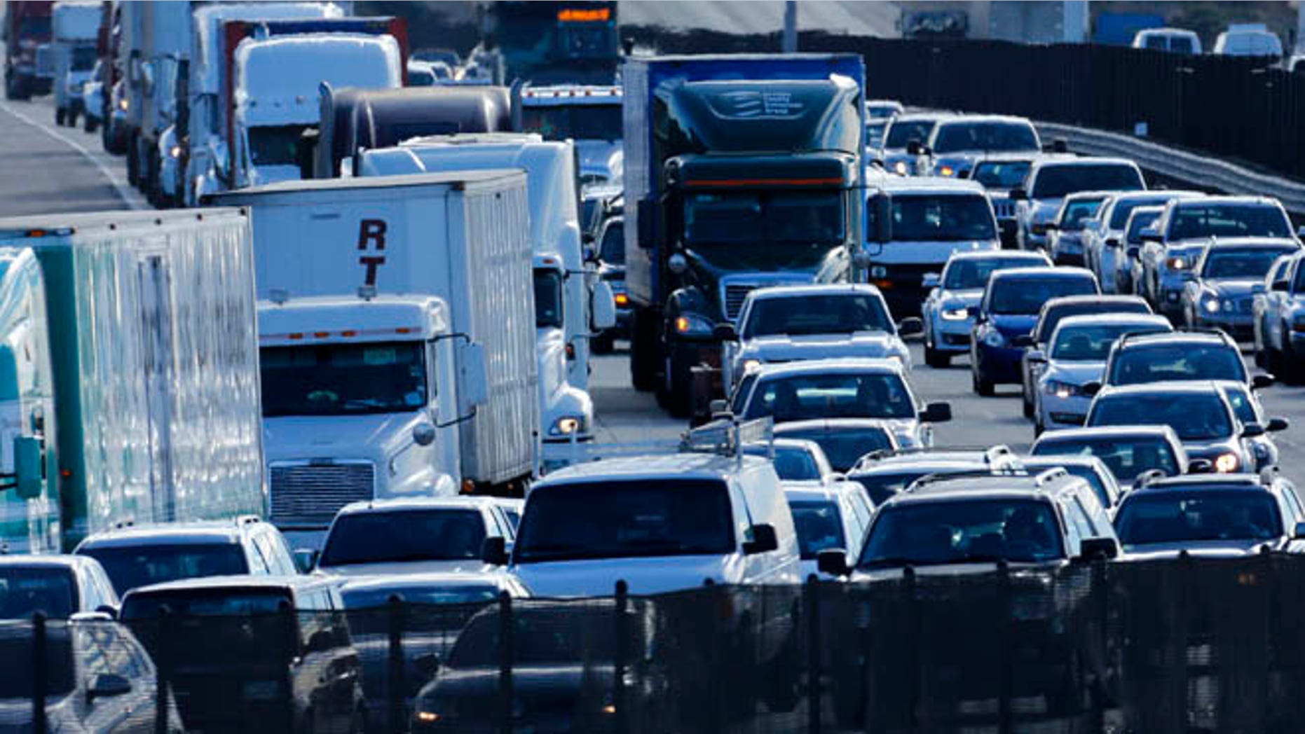 Dec. 10, 2013: Automobile traffic between San Diego and Los Angeles is shown along Interstate Highway 5 in California.