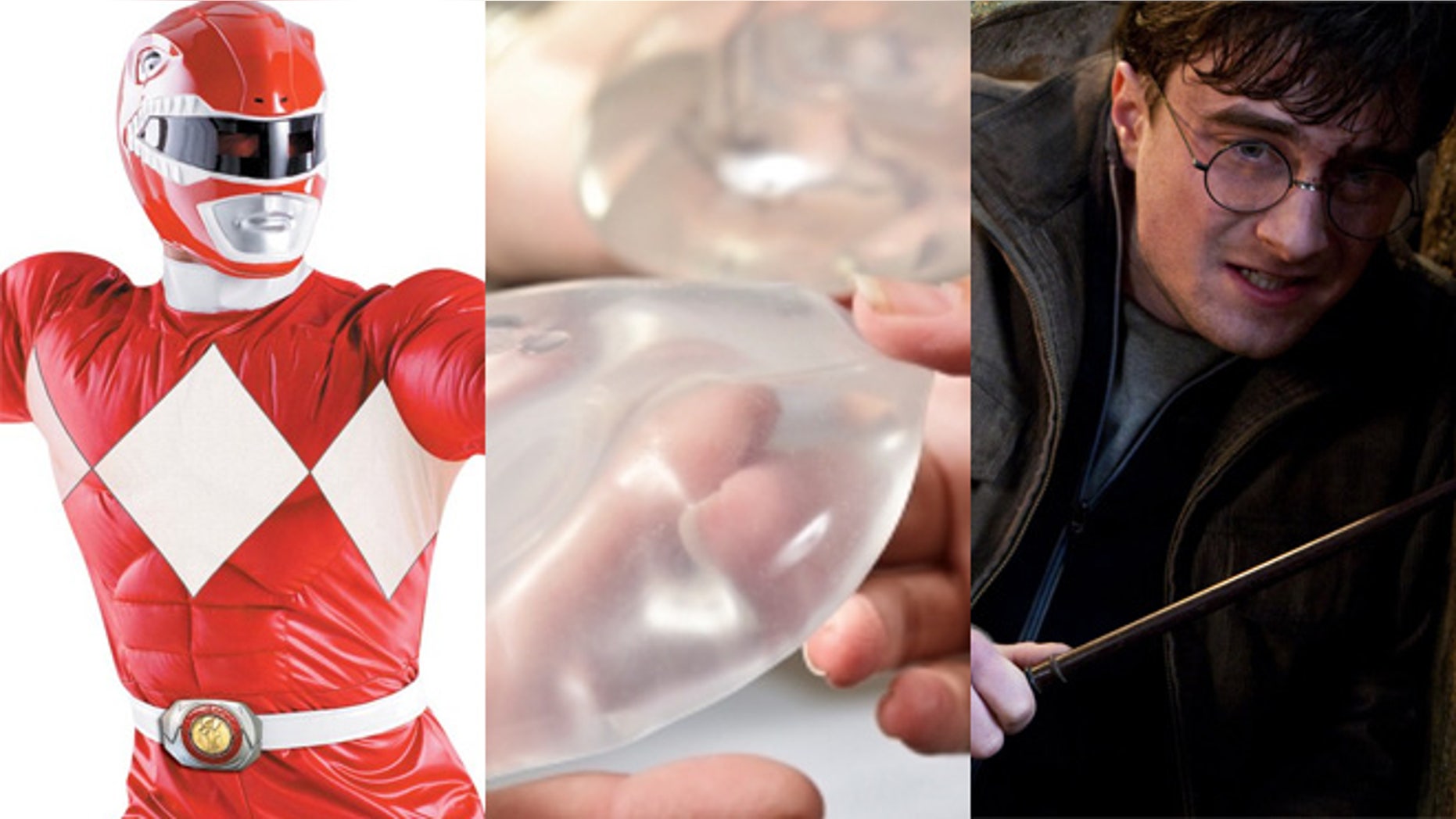 A set of Power Ranger costumes, breast implants, and the original Harry Potter wand used in the “Harry Potter” films were among the more unusual items left in hotel rooms.