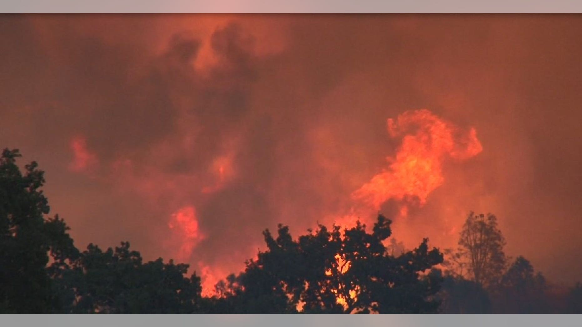 Flames from the wildfire near Lower Lake.