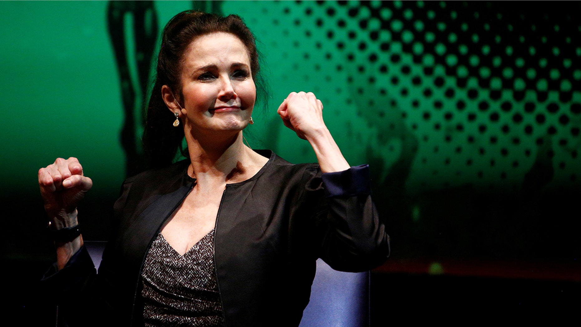 Lynda Carter, who played television's "Wonder Woman," participates in a forum at The Library of Congress in Washington, U.S., June 16, 2017. REUTERS/Eric Thayer - RTS17FCG