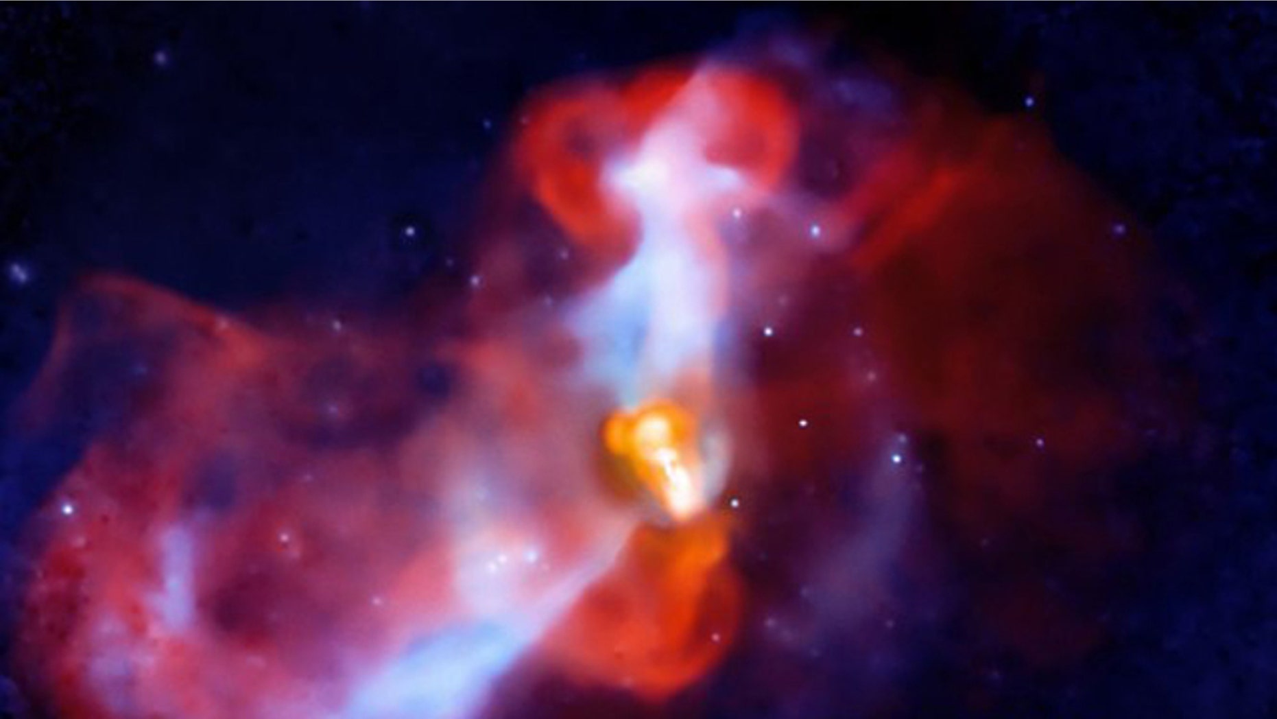 Eruption of a galactic "supervolcano" in the massive galaxy M87.