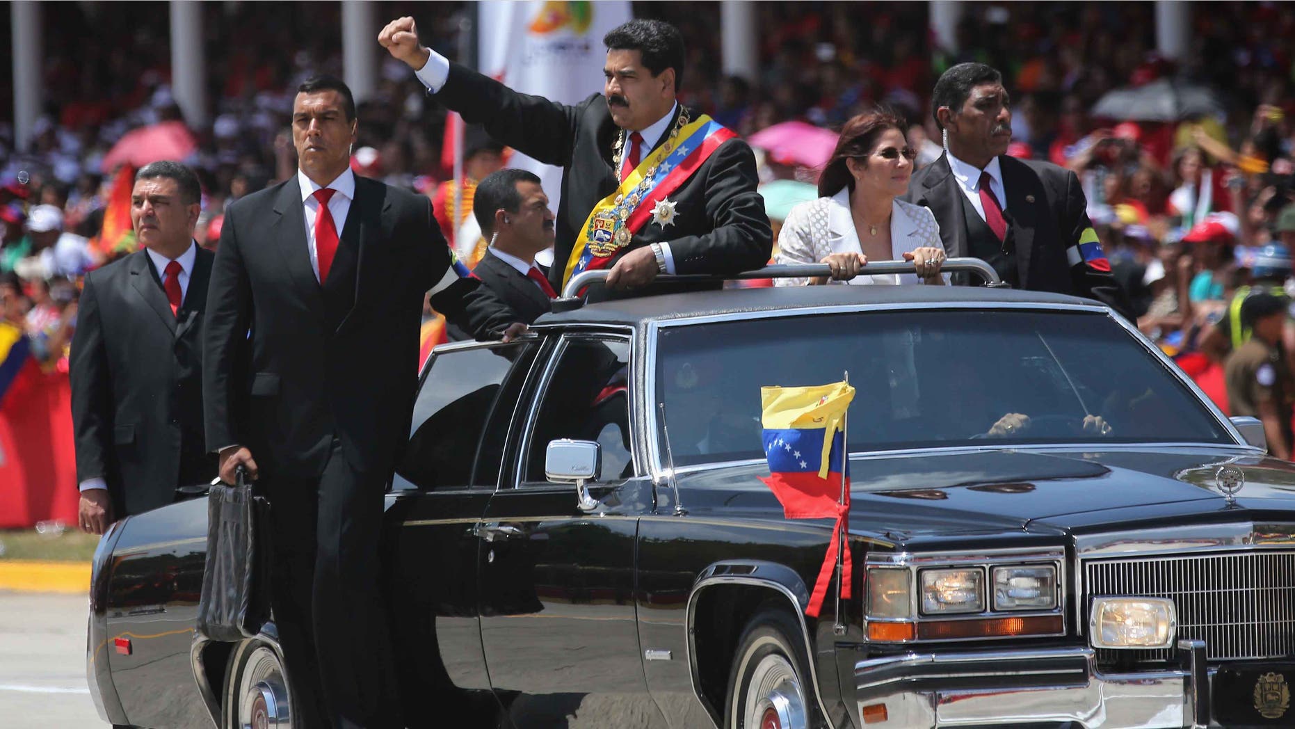Venezuelan President Nicolas Maduro marking the first anniversary of the death of Hugo Chavez on March 5, 2014.