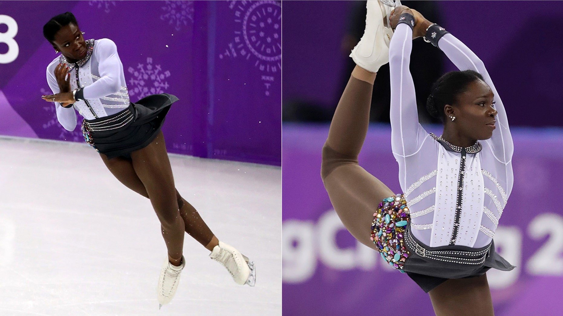 Mae-Berenice Meite changed up her costume in the middle of the women's free skate event at the Olympics.