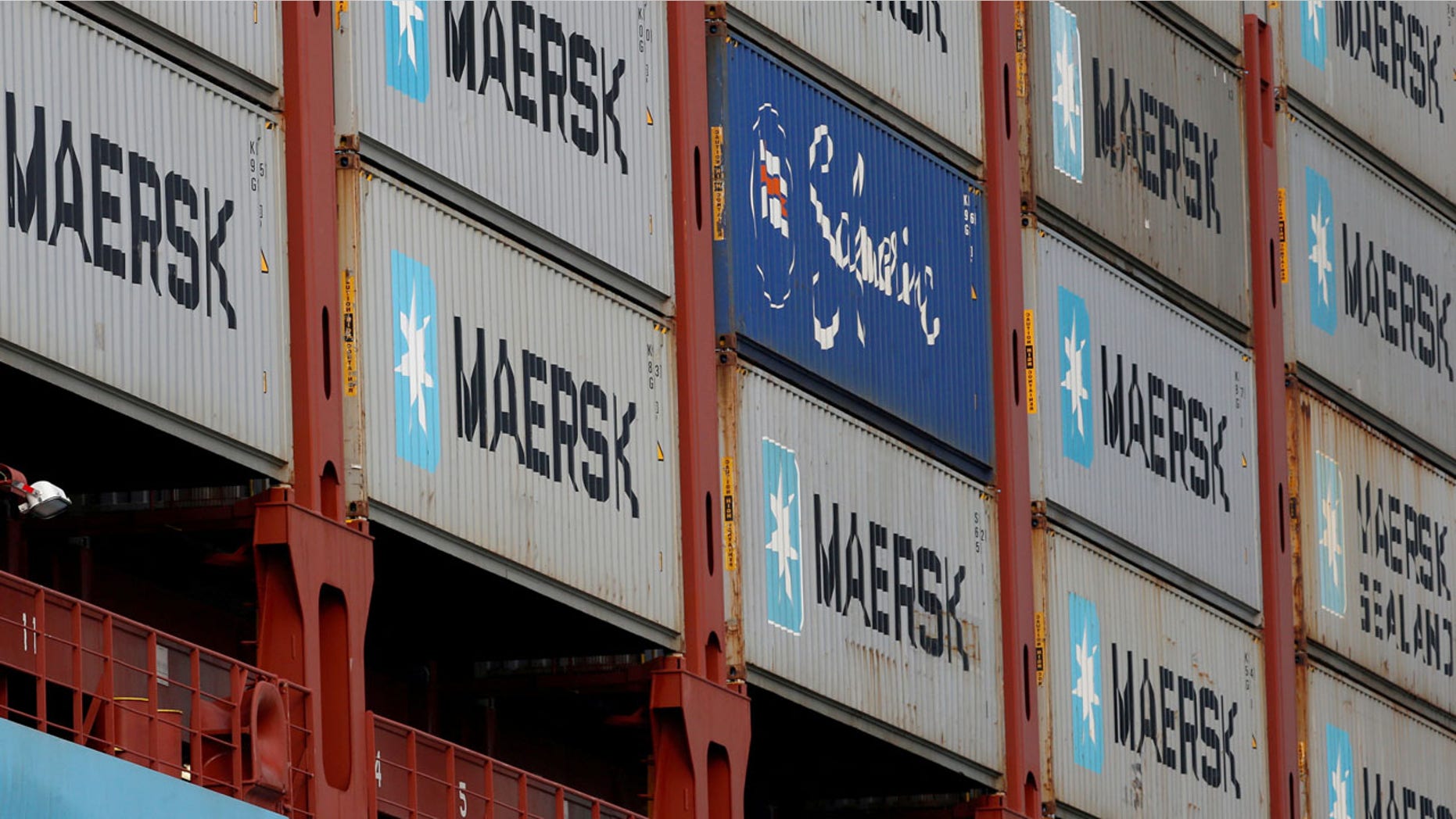 FILE: A fire broke out on a Maersk container vessel 1,000 miles off Oman. A company spokesman called the situation “very critical.”