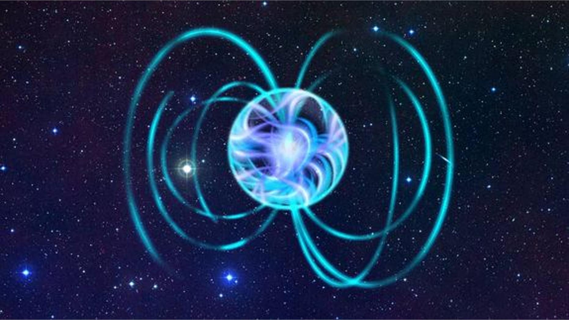 An artist's interpretation of a magnetar.