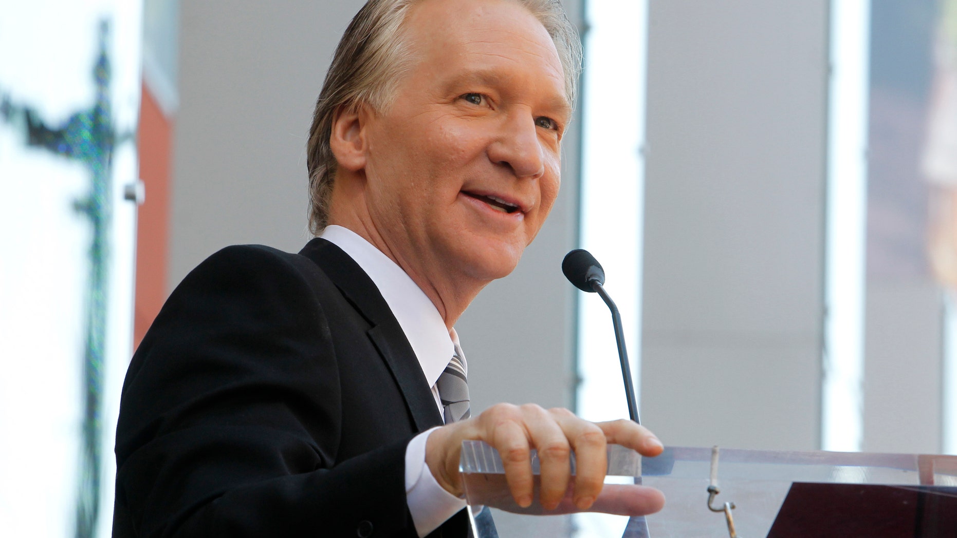 September 14, 2010. Comedian Bill Maher speaks during ceremonies unveiling his star on the Hollywood Walk of Fame in Hollywood.