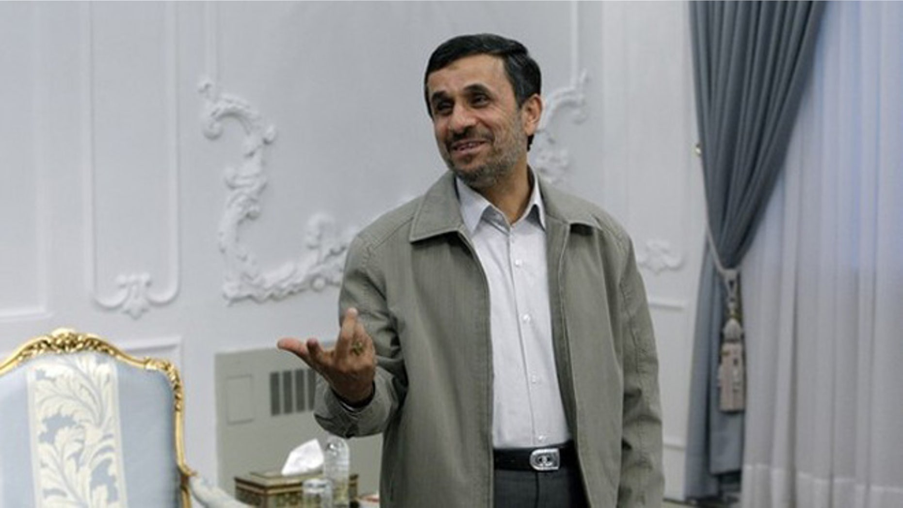 July 4, 2012: Iranian President Mahmoud Ahmadinejad gestures prior to a meeting at his office in Tehran, Iran.