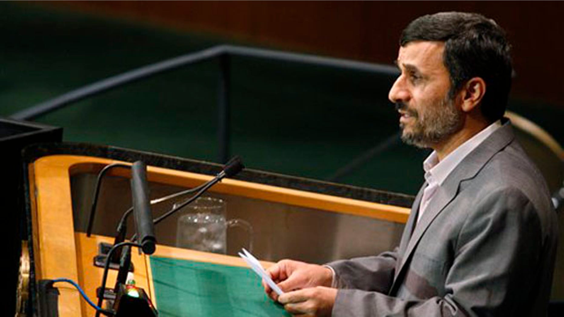 Iranian President Mahmoud Ahmadinejad speaks at a summit on the Millennium Development Goals at United Nations headquarters Sept. 21. (AP Photo)