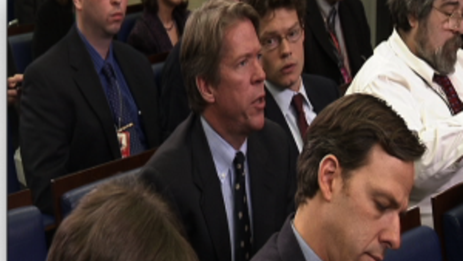 Major Garrett asks President Obama the first question at the press conference (Fox Photo)