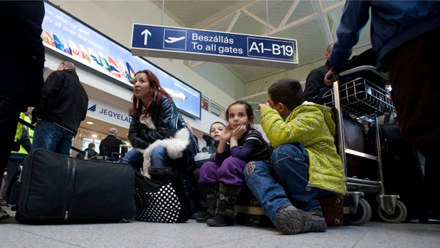 Feb. 2, 2012: Stranded passengers wait for information at terminal 2 of Liszt Ferenc International Airport Budapest, Hungary, after Hungarian airline Malev stopped all its services and grounded all flights after its financial situation became unsustainable.