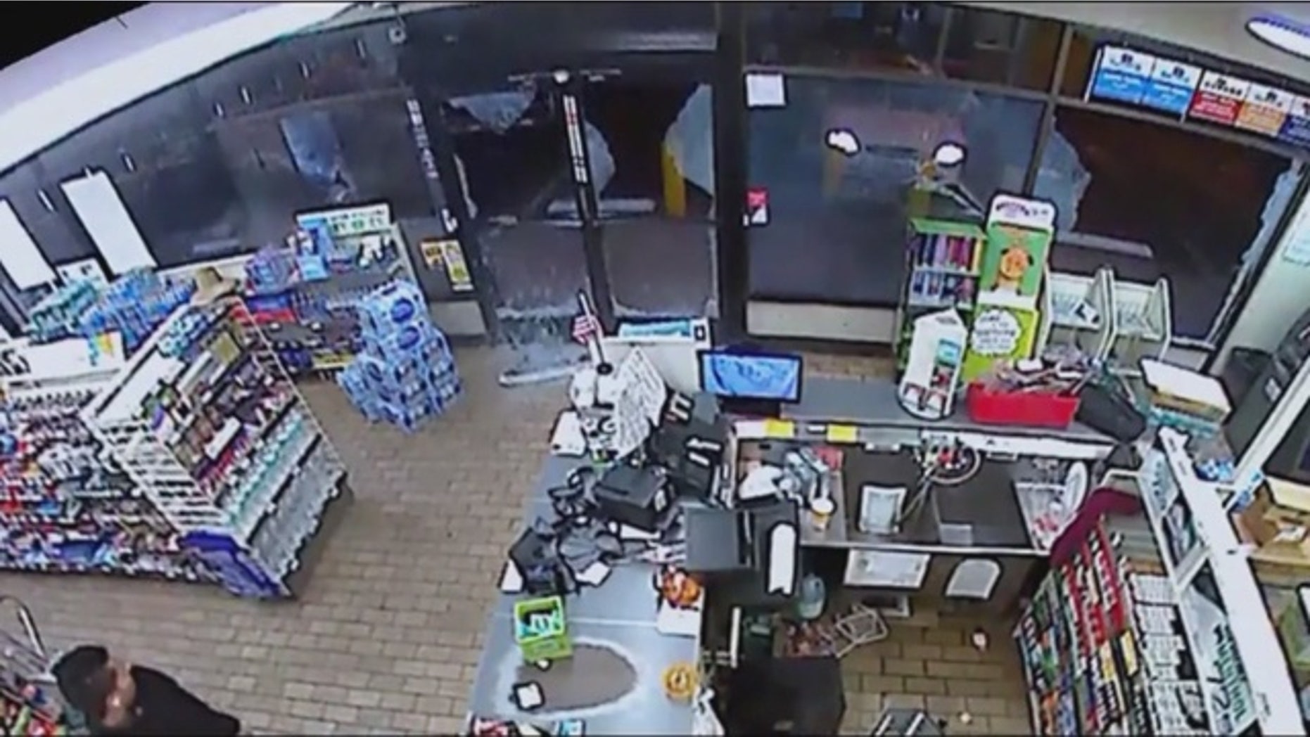A vandal in California is being sought by Santa Ana police for smashing the windows of a 7-Eleven.